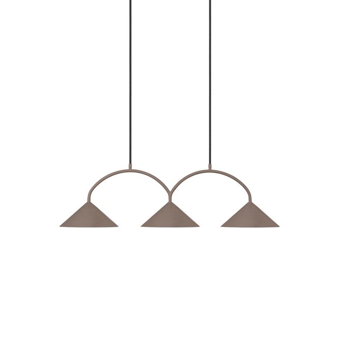 Nowoczesna potrójna lampa nad stół mocca Curve Globen Lighting